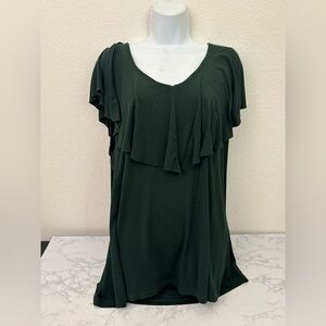 Signature Collection Short Sleeve Layered Top Women’s Plus Sz 2X Green Blouse​